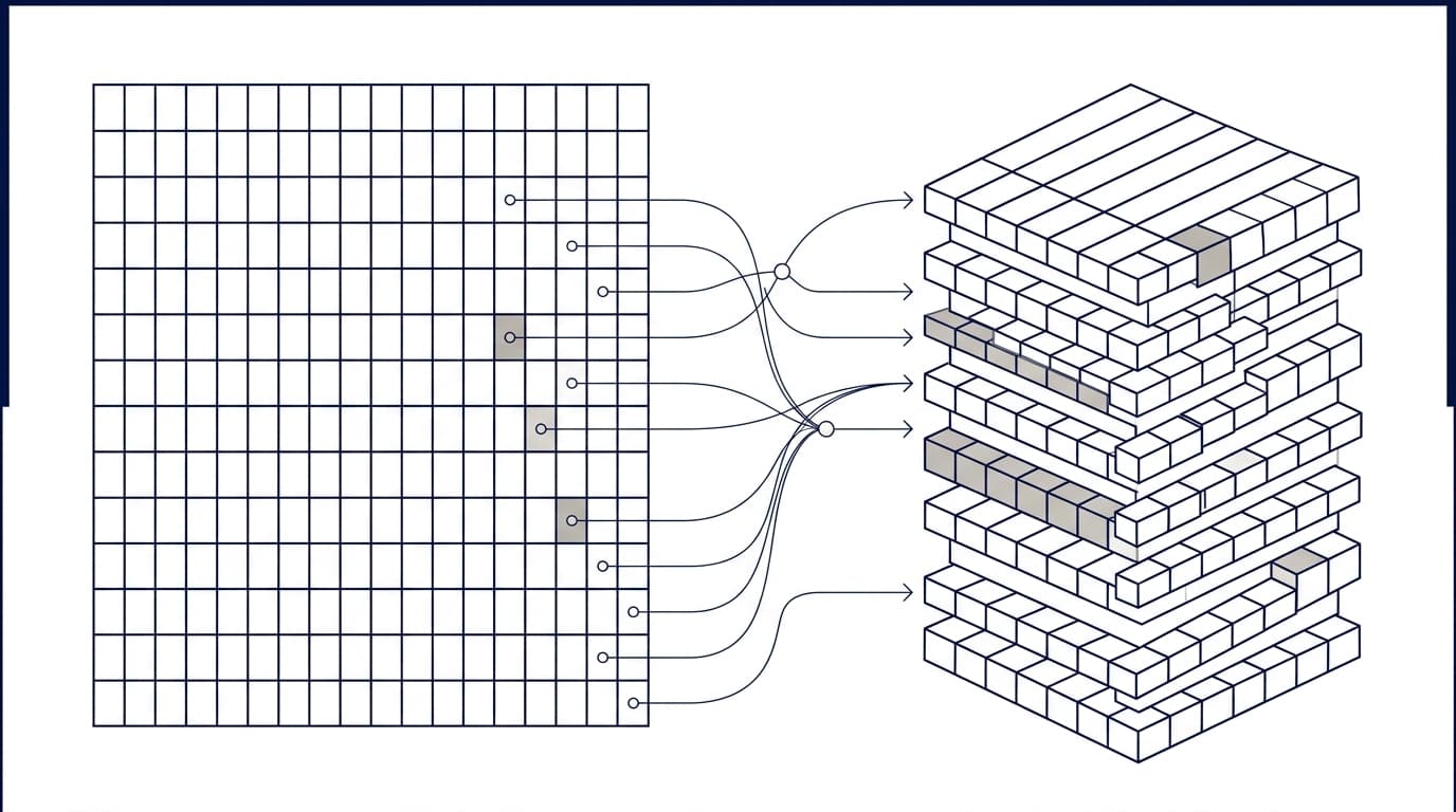 マス目を積み上げて費用を組み立てる図