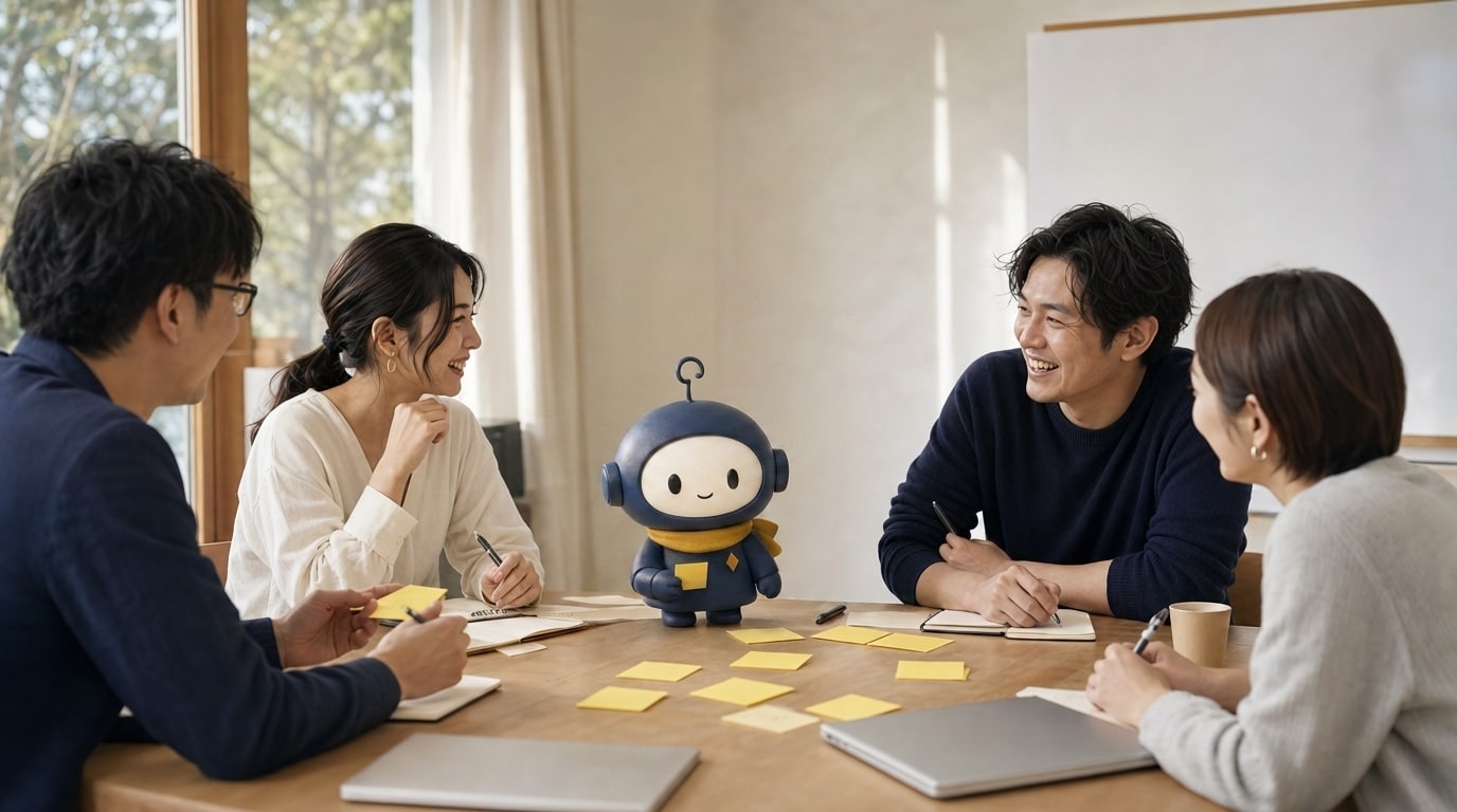 社員とのワークショップに参加する3Dのアイプロくん